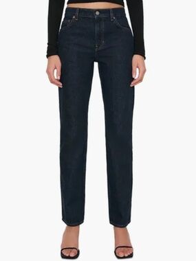 Reformation Greer Mid Rise Straight Long Jeans